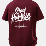 Pohodlné bavlnené tričko s potlačou Stay Humble