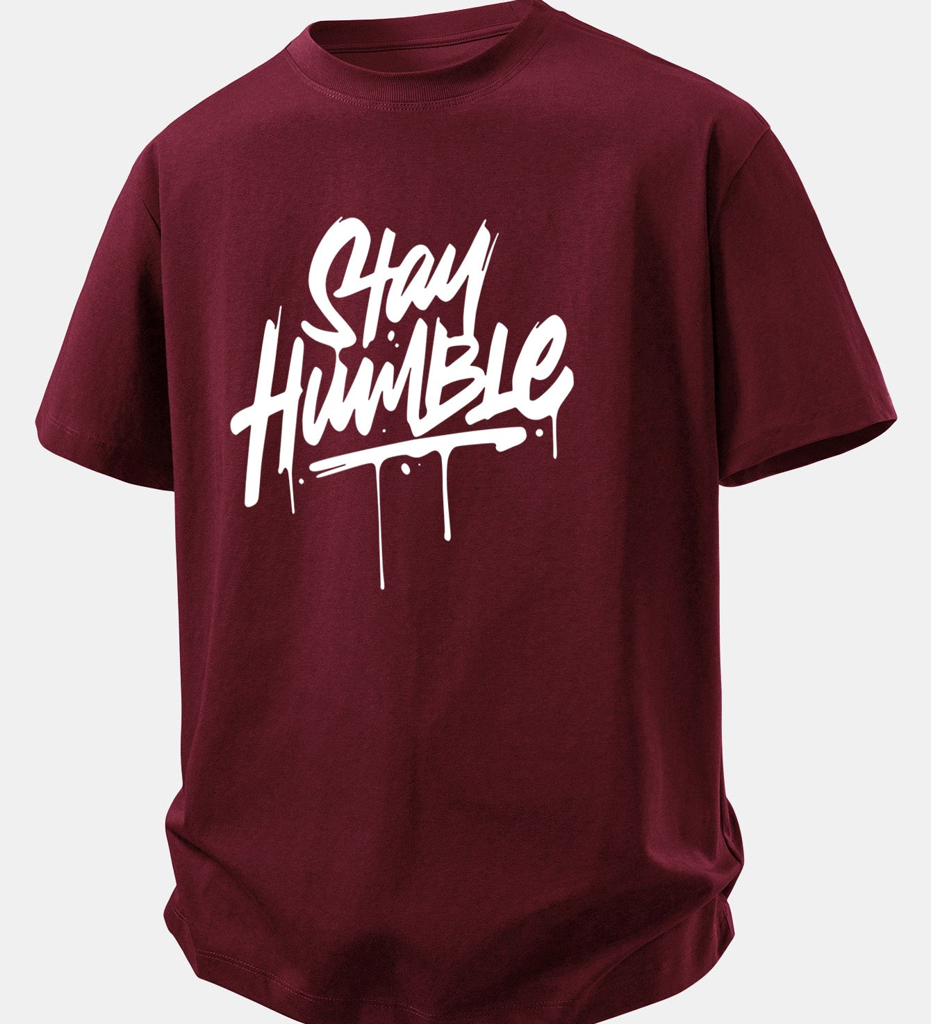 Bavlnené tričko s voľným strihom a potlačou Stay Humble