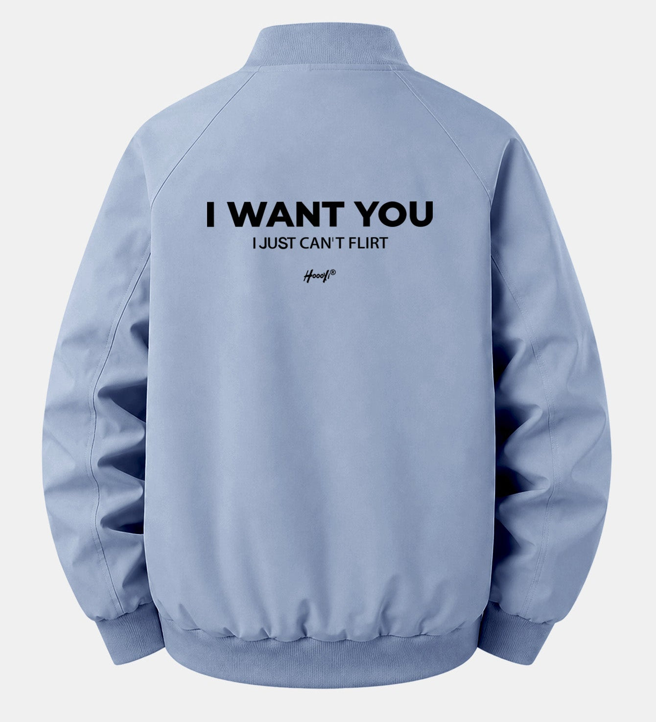 Bunda bomber so zipsom a uvoľneným strihom s potlačou „I Want You Back“