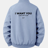 Bunda bomber so zipsom a uvoľneným strihom s potlačou „I Want You Back“