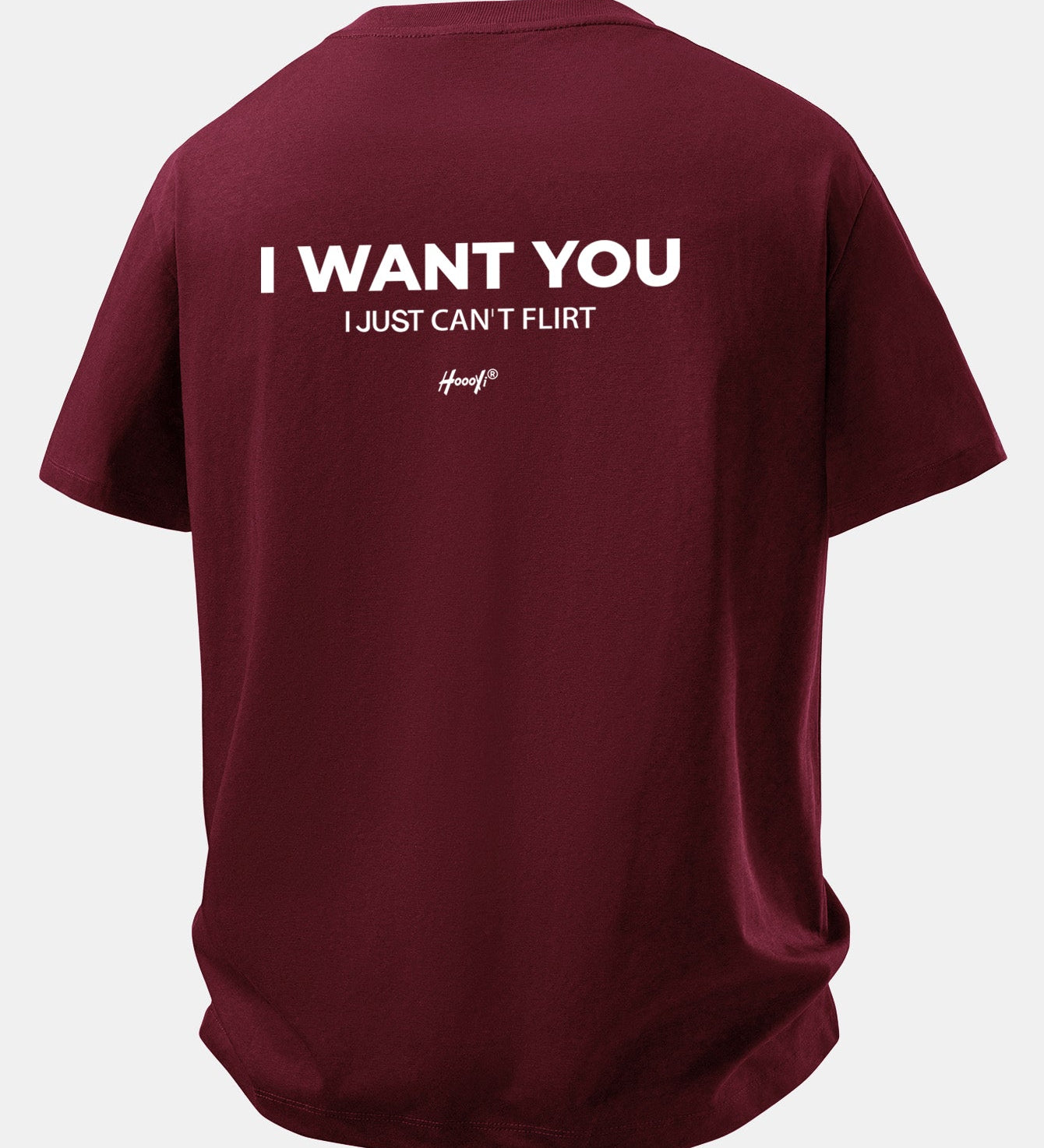 Tričko z bavlny s vtipnou potlačou na chrbte "Relax Fit I Want You But I Can't Flirt"
