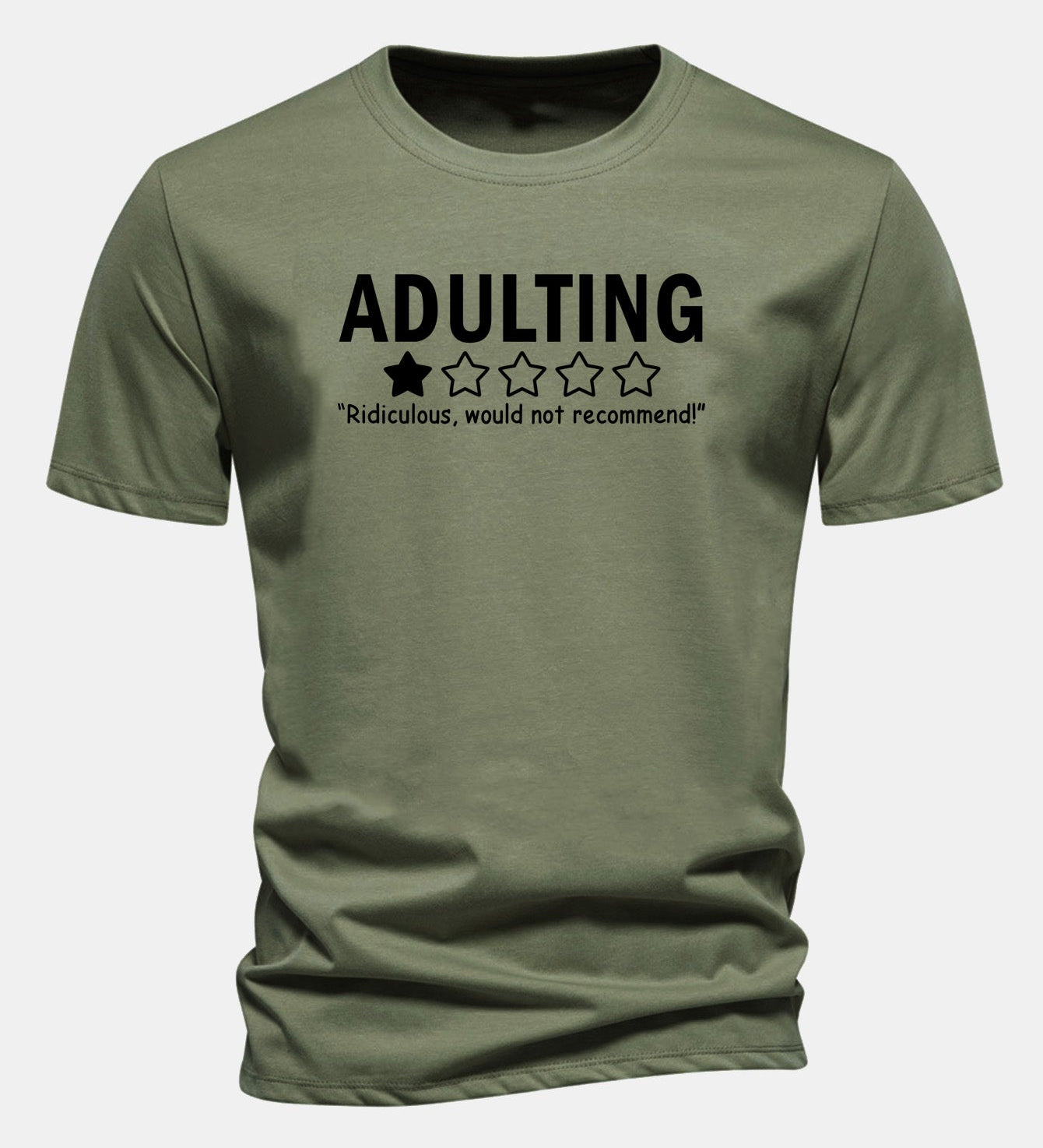 Bavlnené tričko s potlačou "Adulting", klasický strih