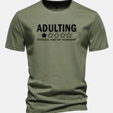 Bavlnené tričko s potlačou "Adulting", klasický strih