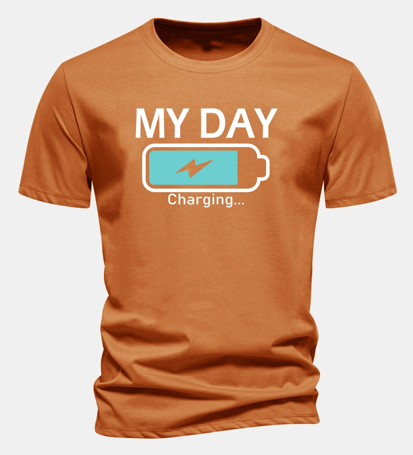 Bavlnené tričko s pravidelným strihom, potlačou „My Day“ a nabíjacou batériou
