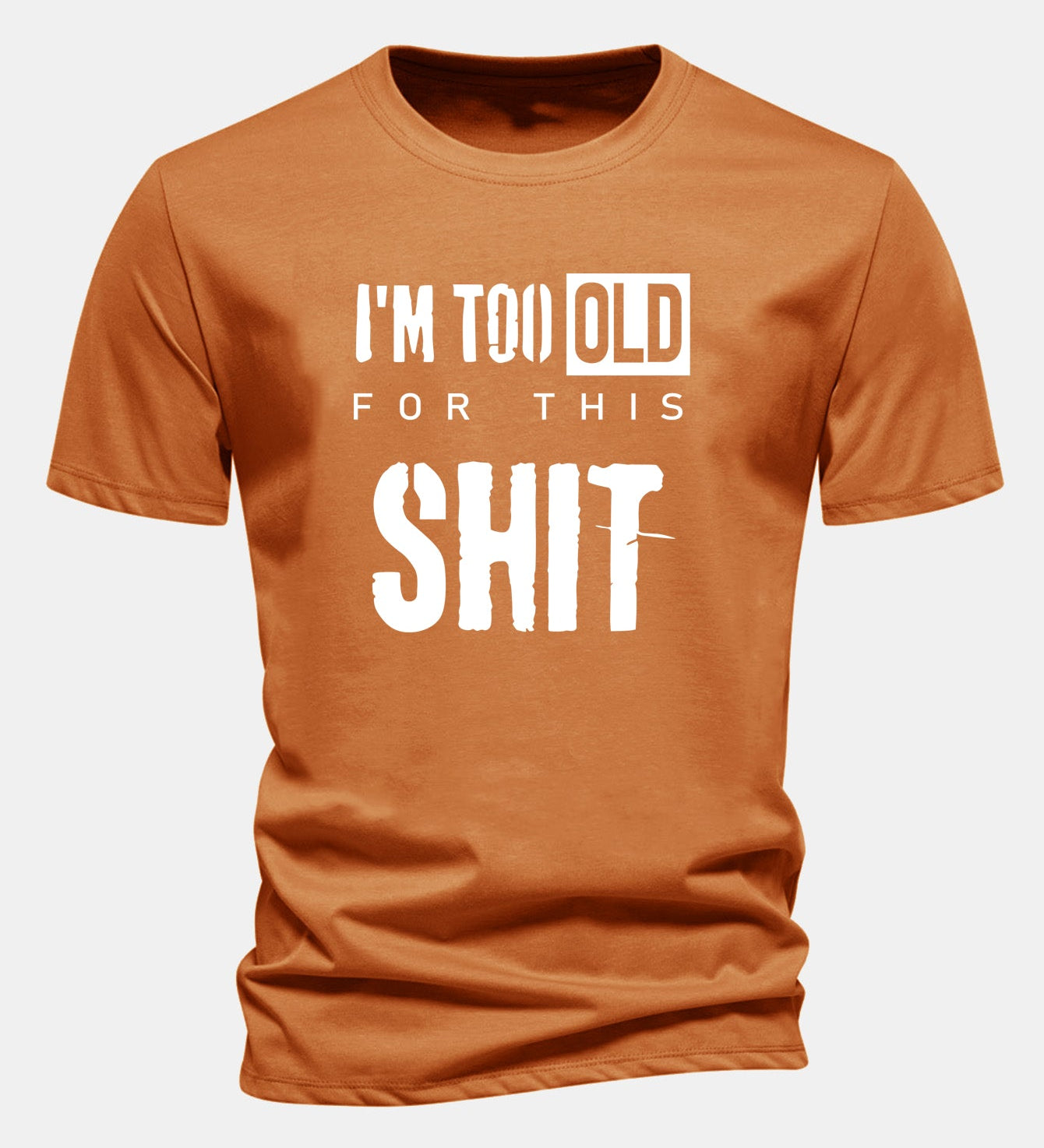 Tričko z bavlny s klasickým strihom a potlačou „I'm Too Old For This Shit“