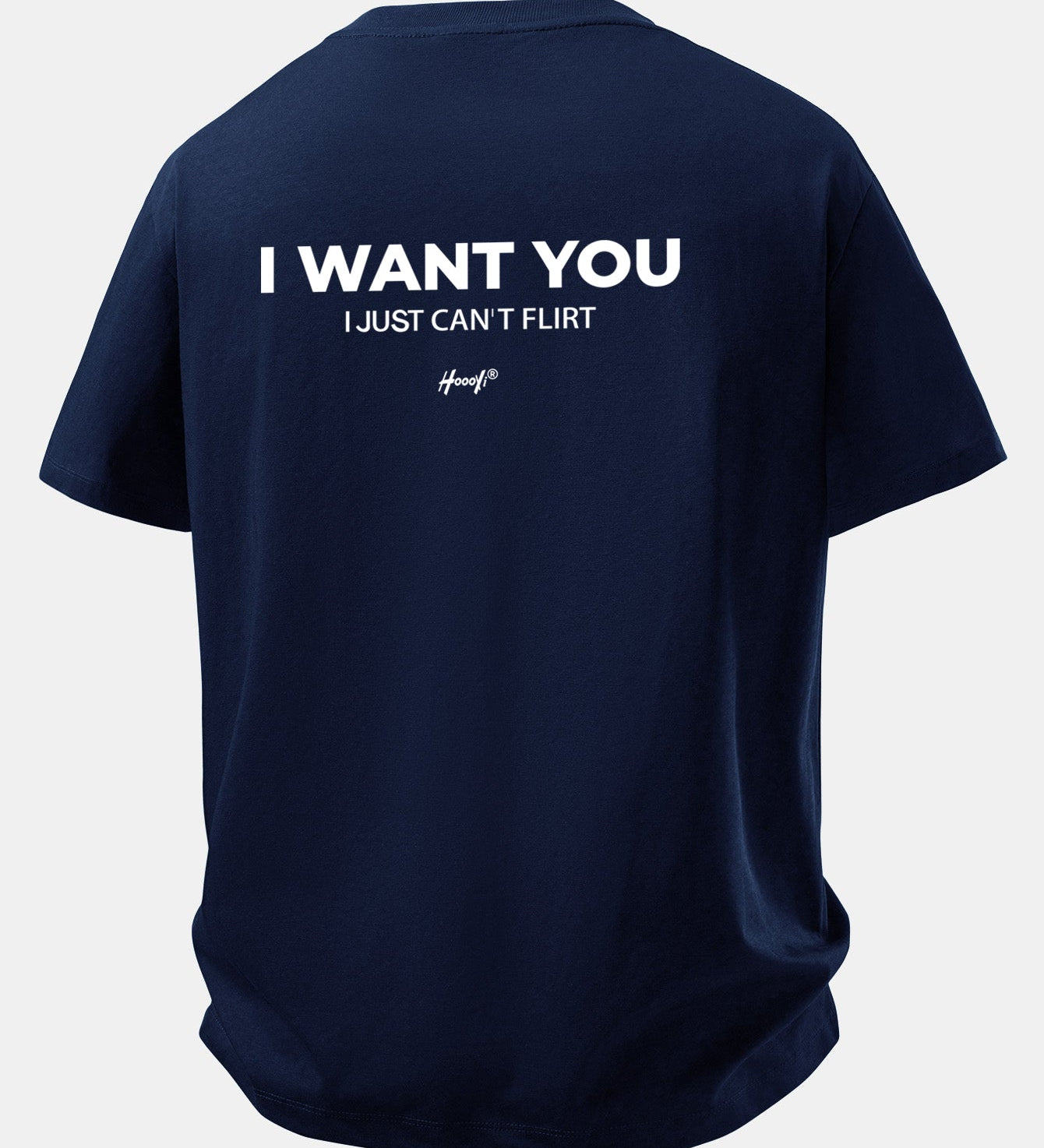 Tričko z bavlny s vtipnou potlačou na chrbte "Relax Fit I Want You But I Can't Flirt"
