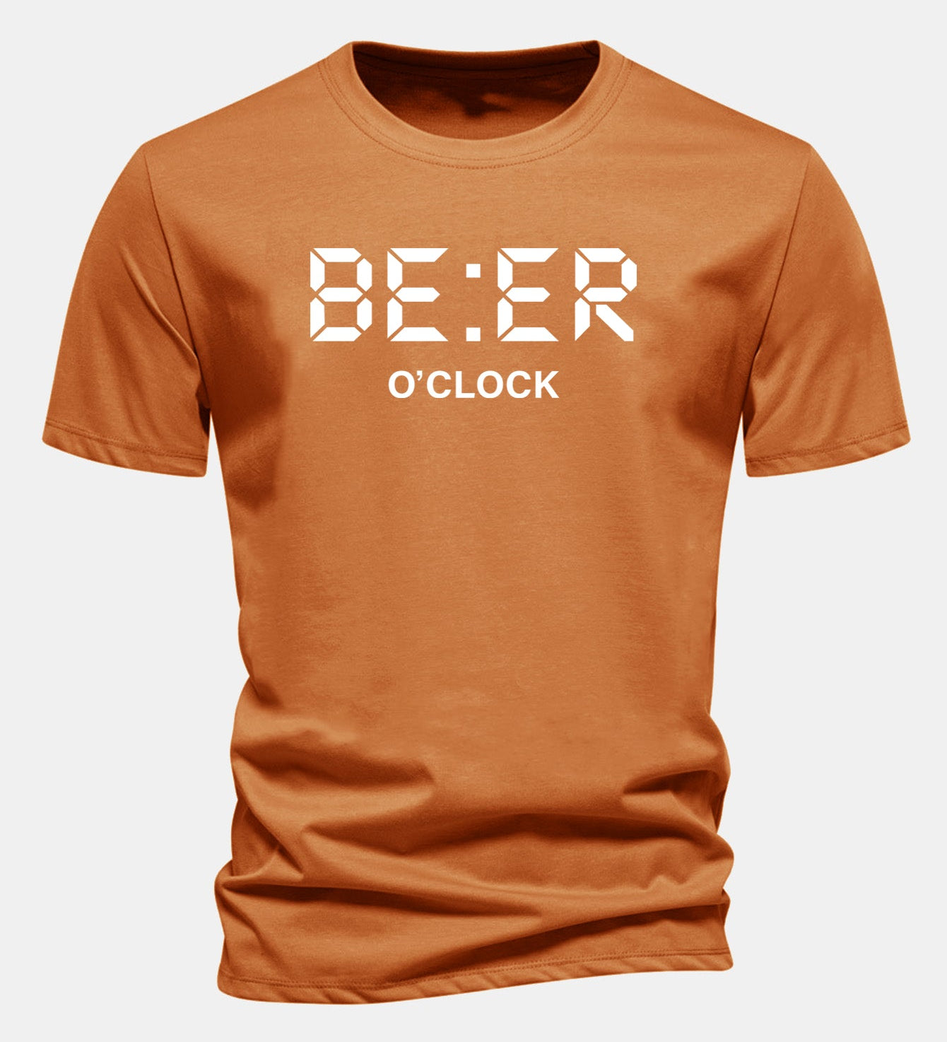 Tričko z bavlny s pravidelným strihom a potlačou „Beer O'Clock“