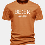 Tričko z bavlny s pravidelným strihom a potlačou „Beer O'Clock“
