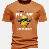 Bavlnené tričko s potlačou kurča PEW PEW MADAFAKAS, regular strih