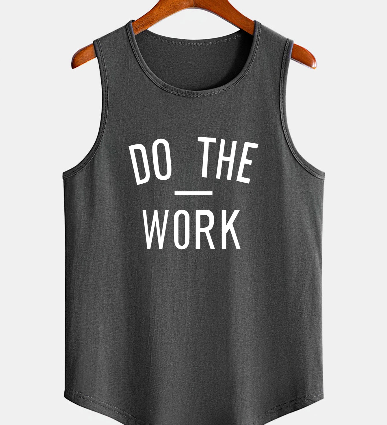 Tričko s ramienkami z bavlny s zakriveným lemom «Do The Work»