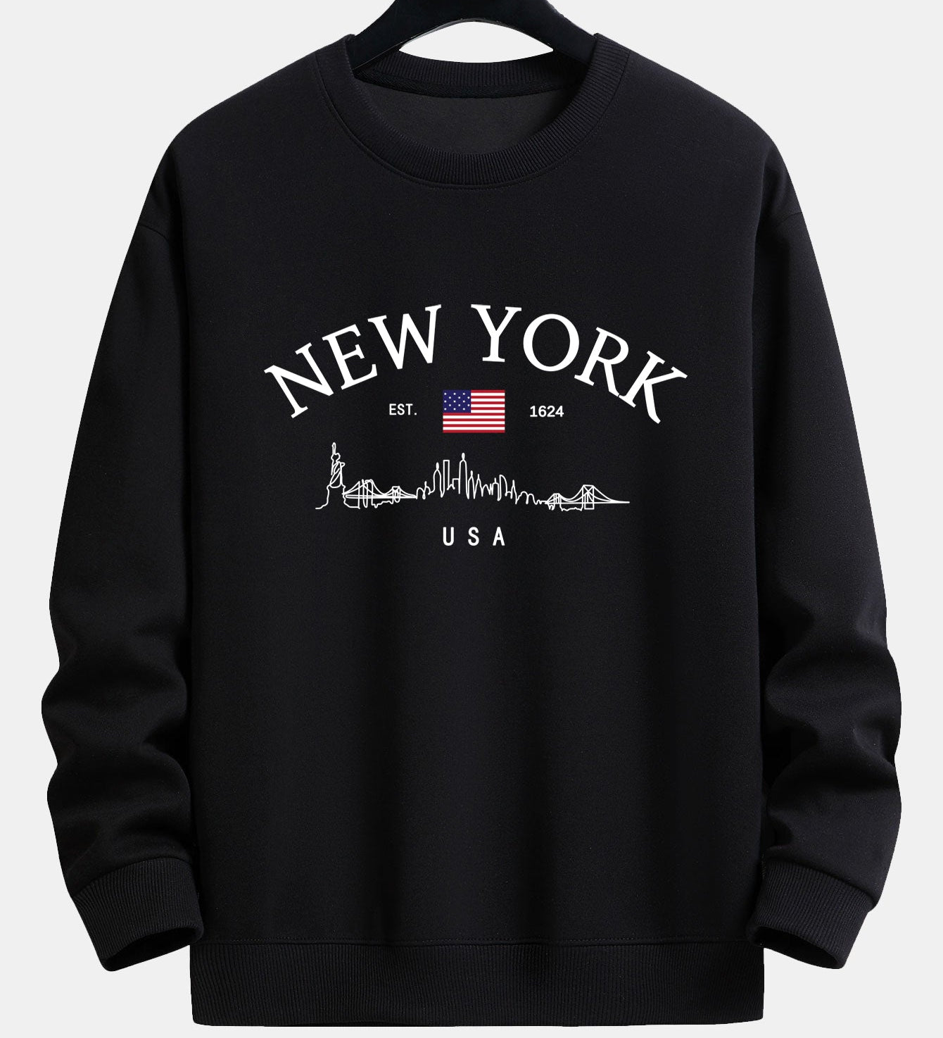 Mikina s voľným strihom a potlačou New York