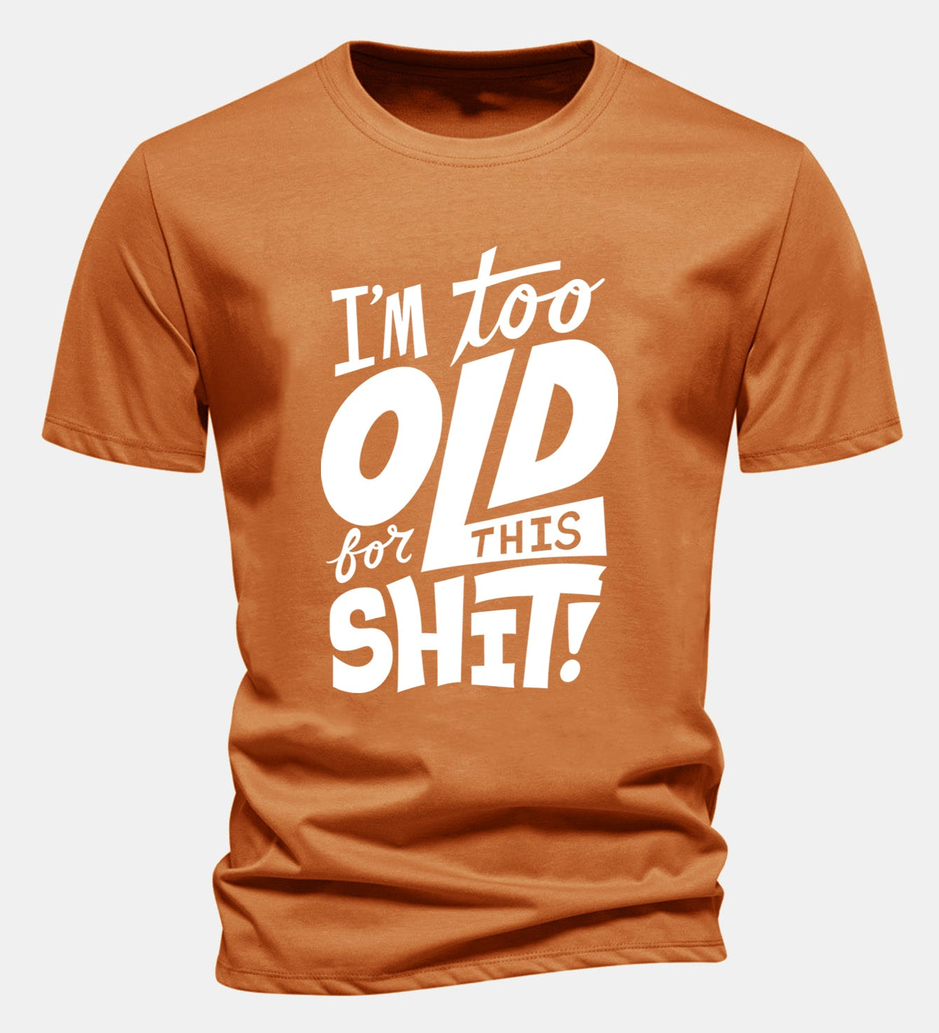 Bavlnené tričko s potlačou "Regular Fit I'm Too Old For This Shit"