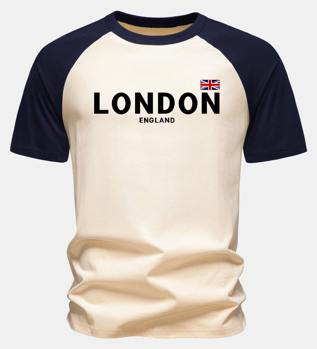 T-shirt z bavlny s potlačou «England London» s raglánovými rukávmi