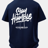 Pohodlné bavlnené tričko s potlačou Stay Humble