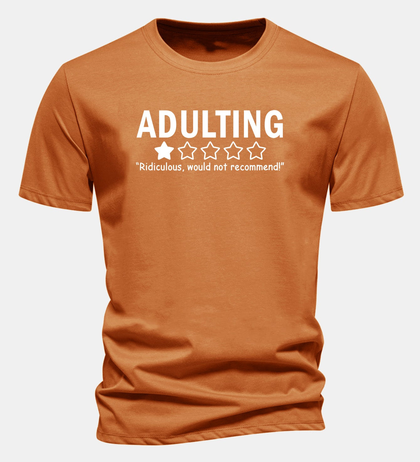 Bavlnené tričko s potlačou "Adulting", klasický strih