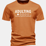 Bavlnené tričko s potlačou "Adulting", klasický strih