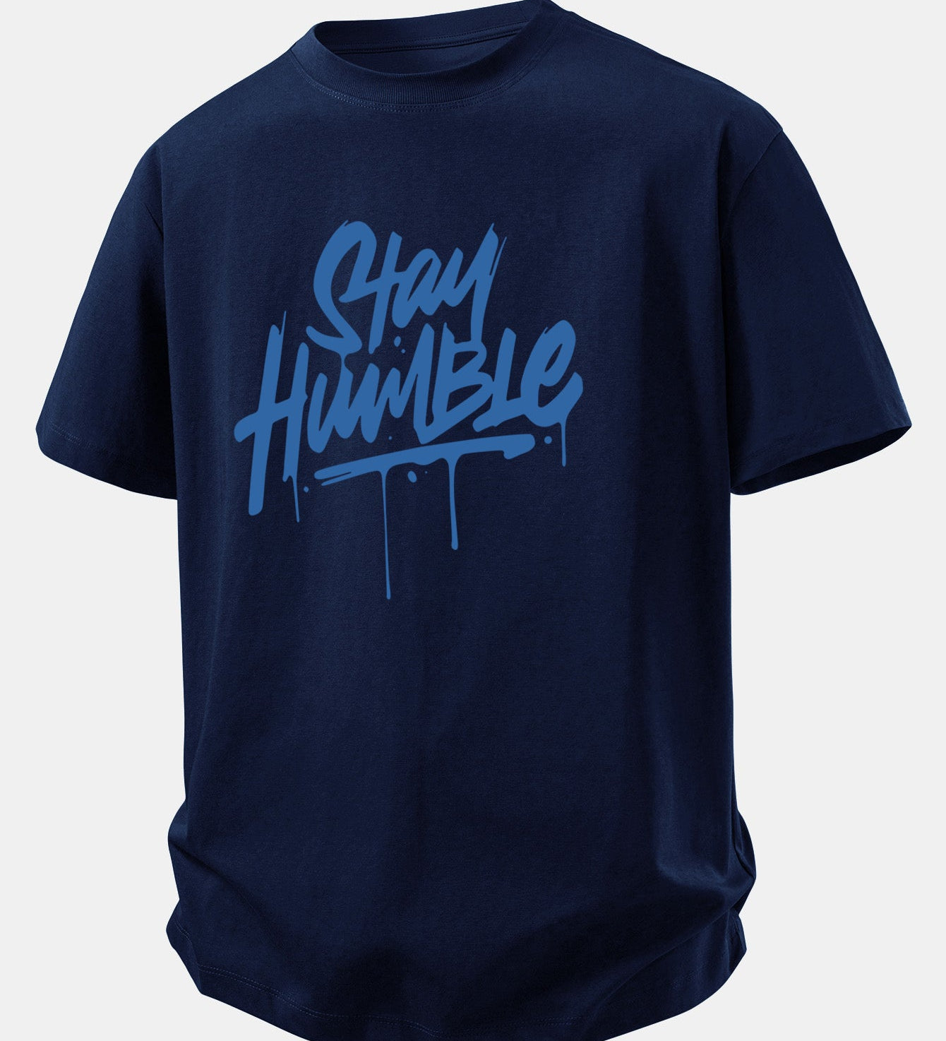 Bavlnené tričko s voľným strihom a potlačou Stay Humble