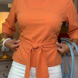 Daria – Elegantný top s mašľou v páse
