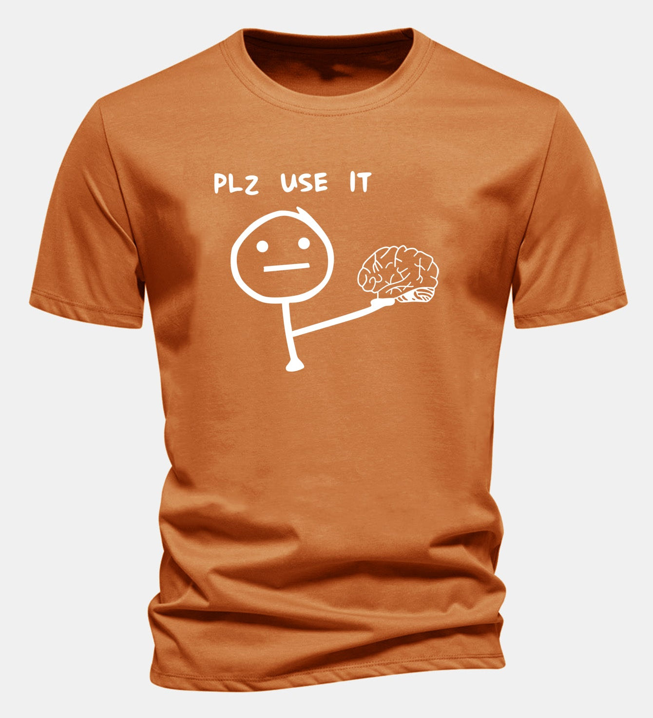 Bavlnené tričko s klasickým strihom a potlačou „Please Use It Brain“