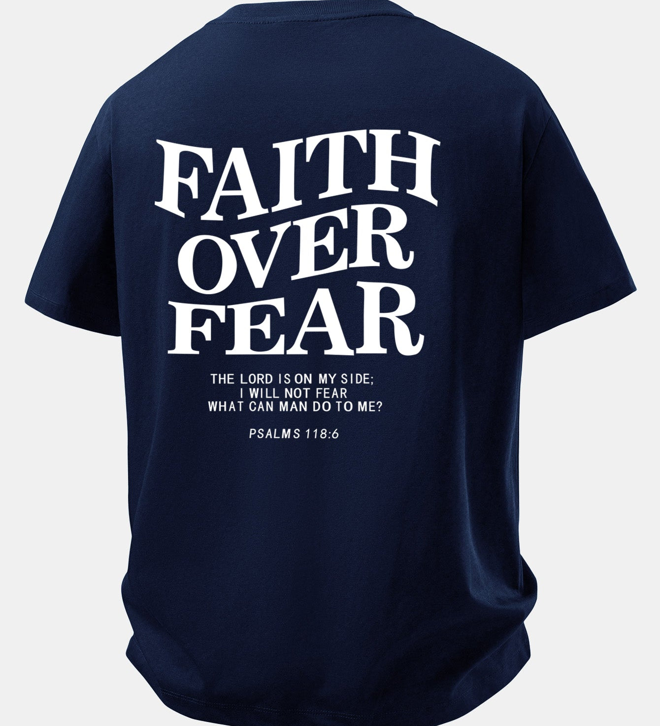Tričko z bavlny s potlačou Faith Over Fear a voľným strihom