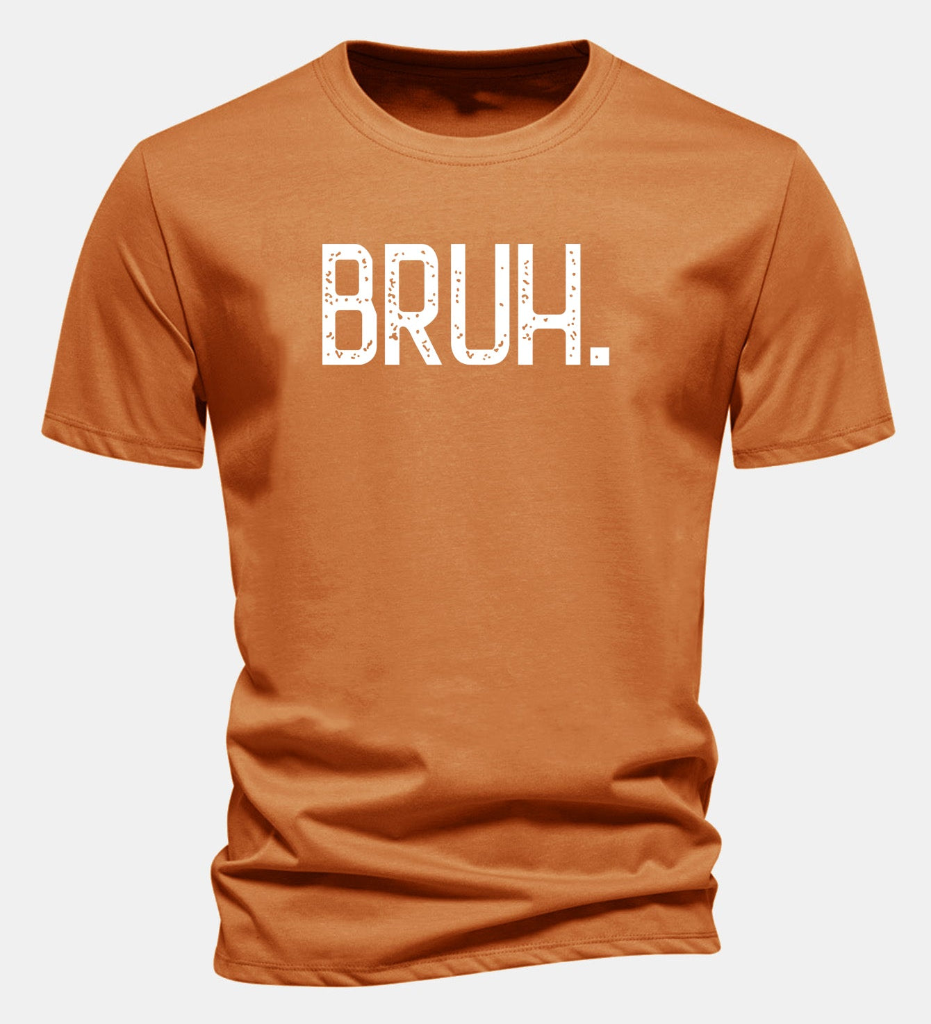 Bavlnené tričko s klasickým strihom a potlačou „Bruh“
