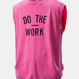 Tielko s potlačou „Do The Work“, prané a s opotrebovaným efektom