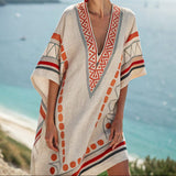 Flavia – Kaftan šaty v okrovej a hlinenej farbe