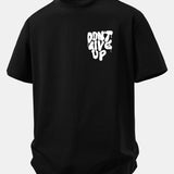 Pohodlné bavlnené tričko s potlačou „Never Give Up“