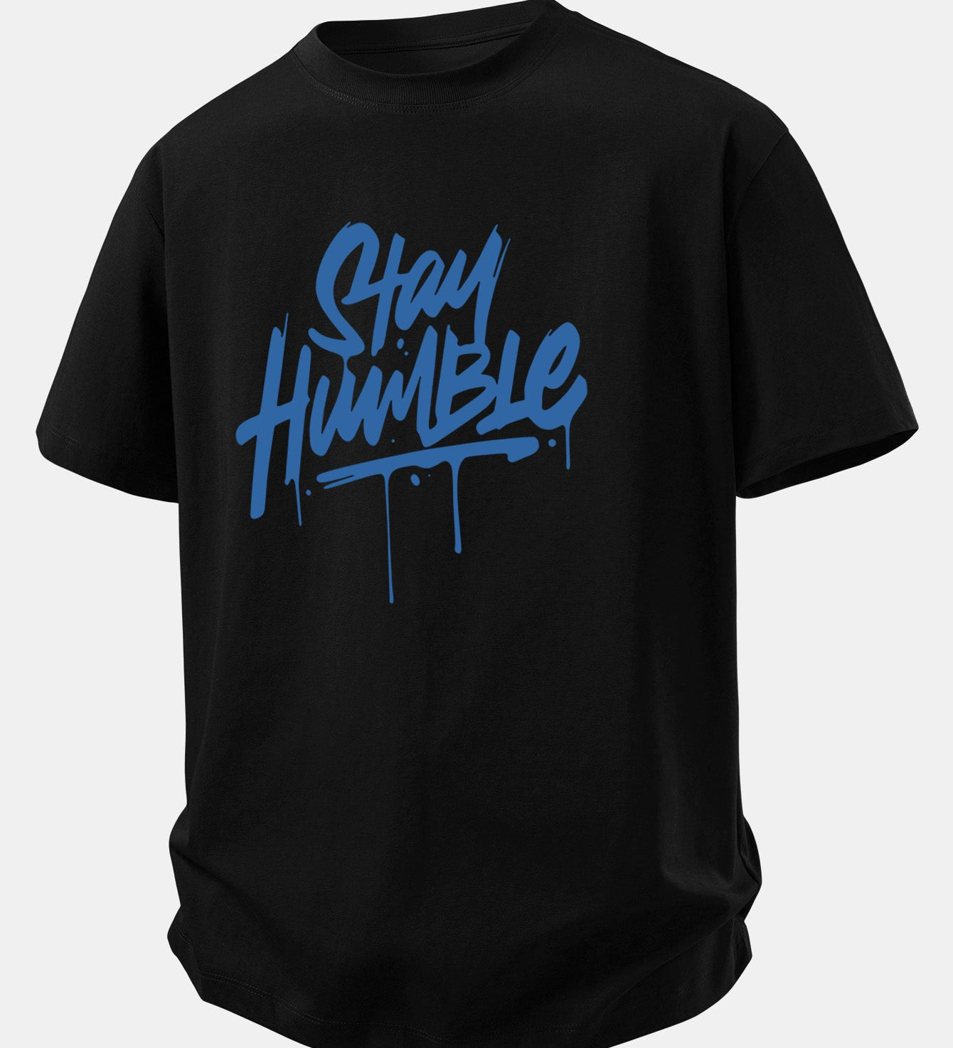 Bavlnené tričko s voľným strihom a potlačou Stay Humble