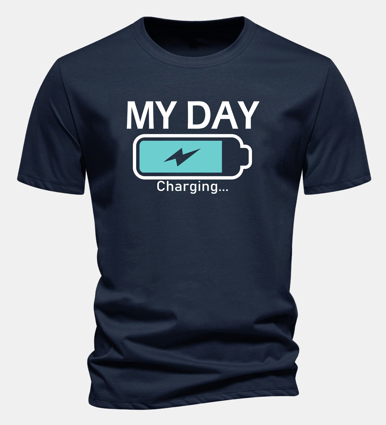 Bavlnené tričko s pravidelným strihom, potlačou „My Day“ a nabíjacou batériou