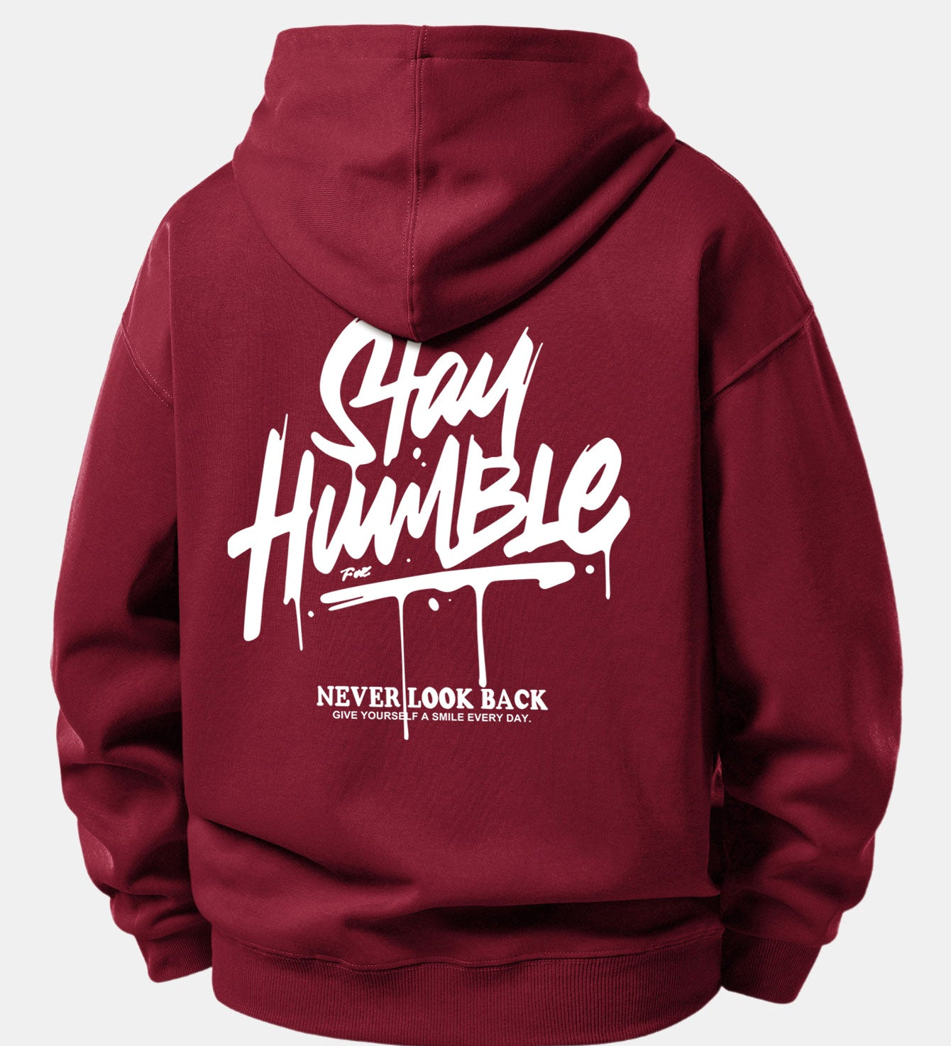 Mikina s kapucňou vo voľnom strihu s potlačou „Stay Humble“