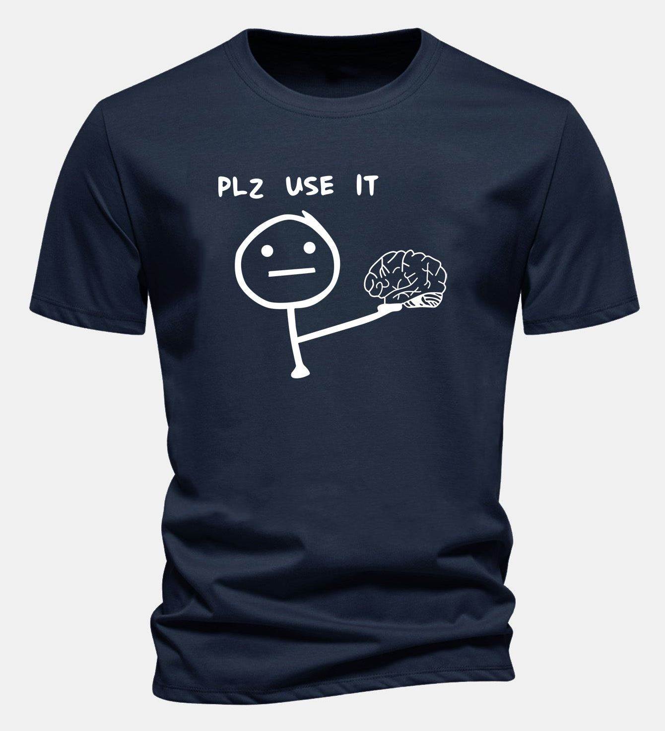 Bavlnené tričko s klasickým strihom a potlačou „Please Use It Brain“