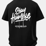 Pohodlné bavlnené tričko s potlačou Stay Humble