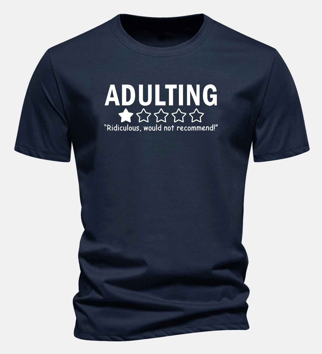 Bavlnené tričko s potlačou "Adulting", klasický strih