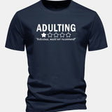 Bavlnené tričko s potlačou "Adulting", klasický strih