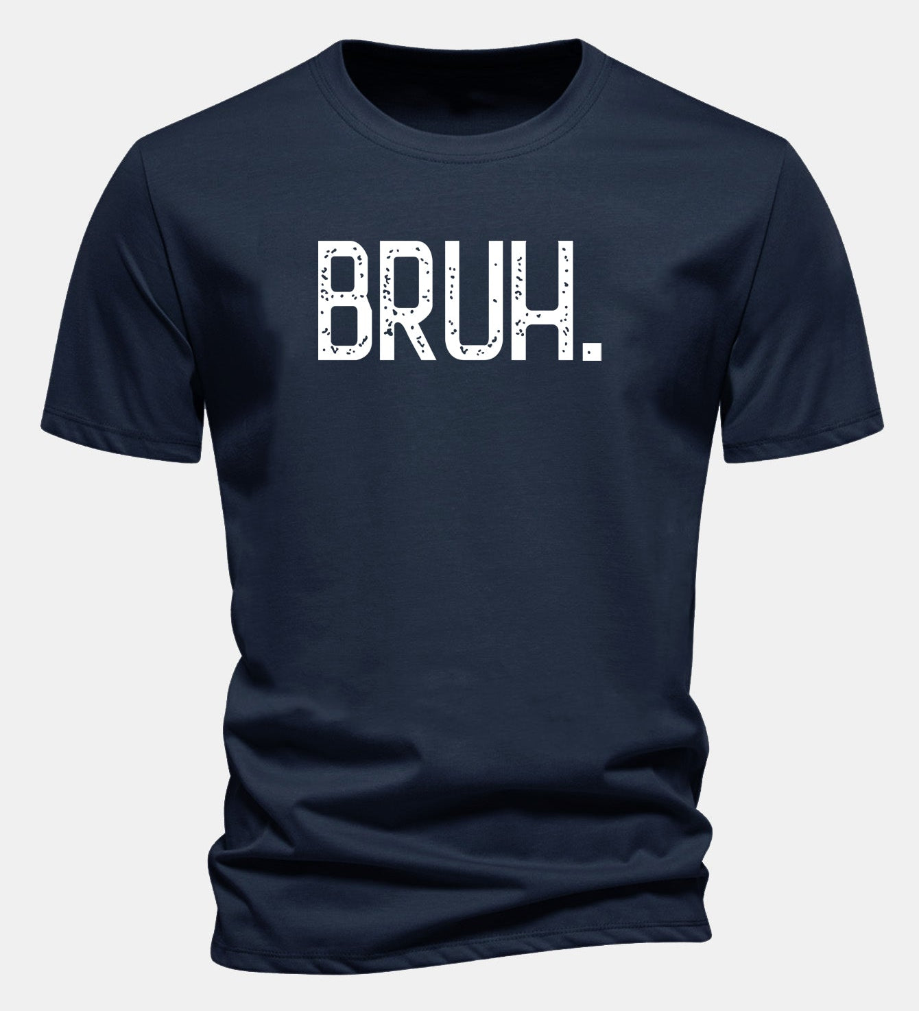 Bavlnené tričko s klasickým strihom a potlačou „Bruh“