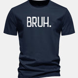 Bavlnené tričko s klasickým strihom a potlačou „Bruh“