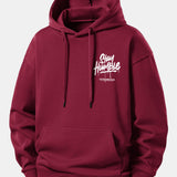 Mikina s kapucňou vo voľnom strihu s potlačou „Stay Humble“