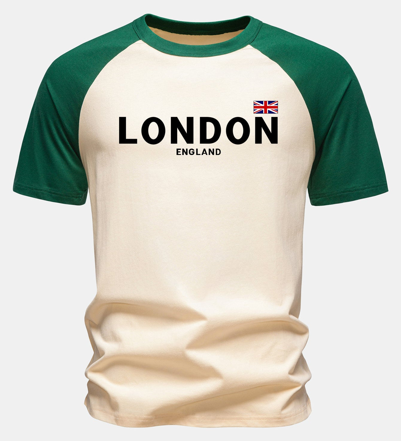T-shirt z bavlny s potlačou «England London» s raglánovými rukávmi