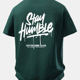 Pohodlné bavlnené tričko s potlačou Stay Humble