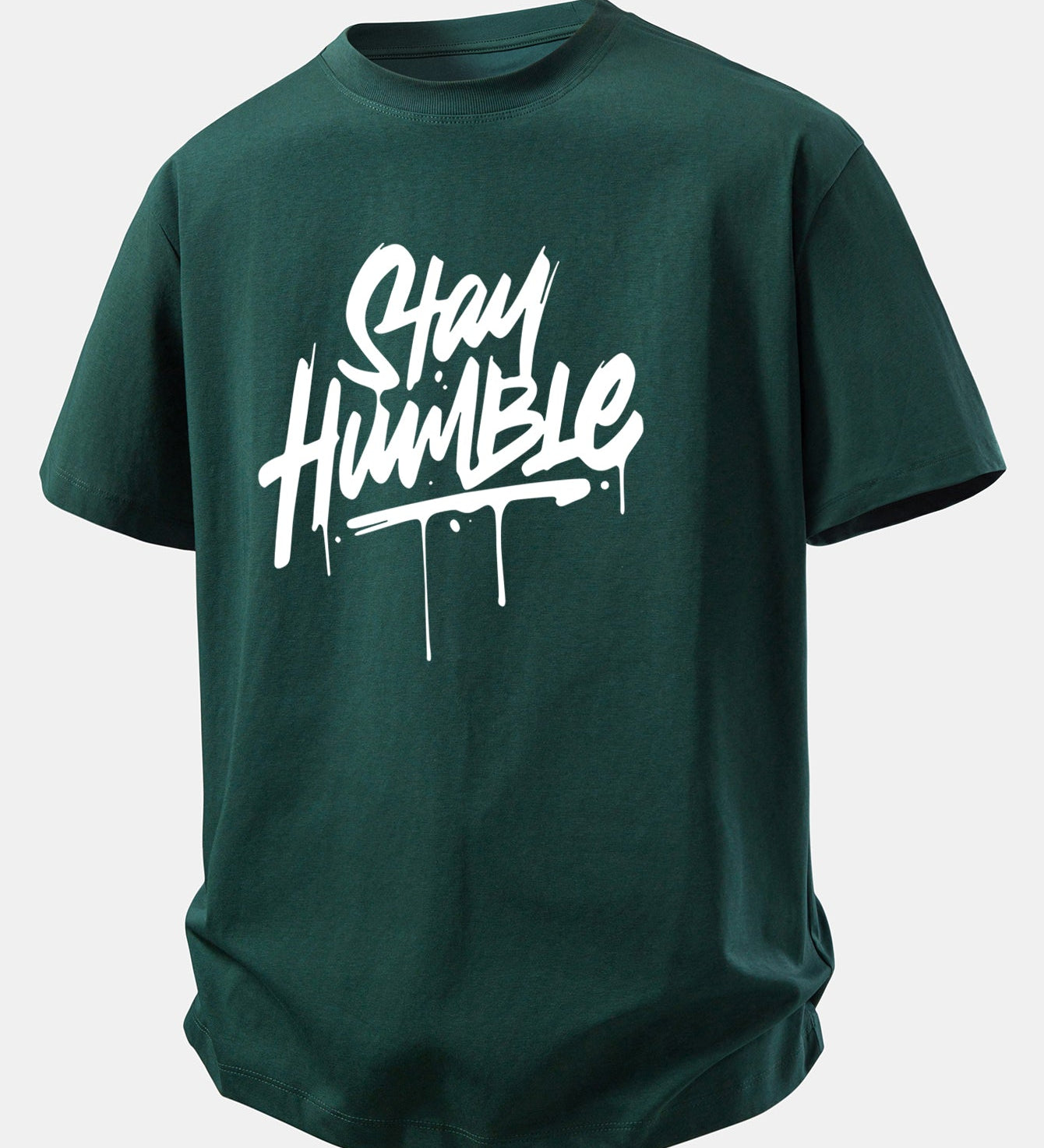 Bavlnené tričko s voľným strihom a potlačou Stay Humble