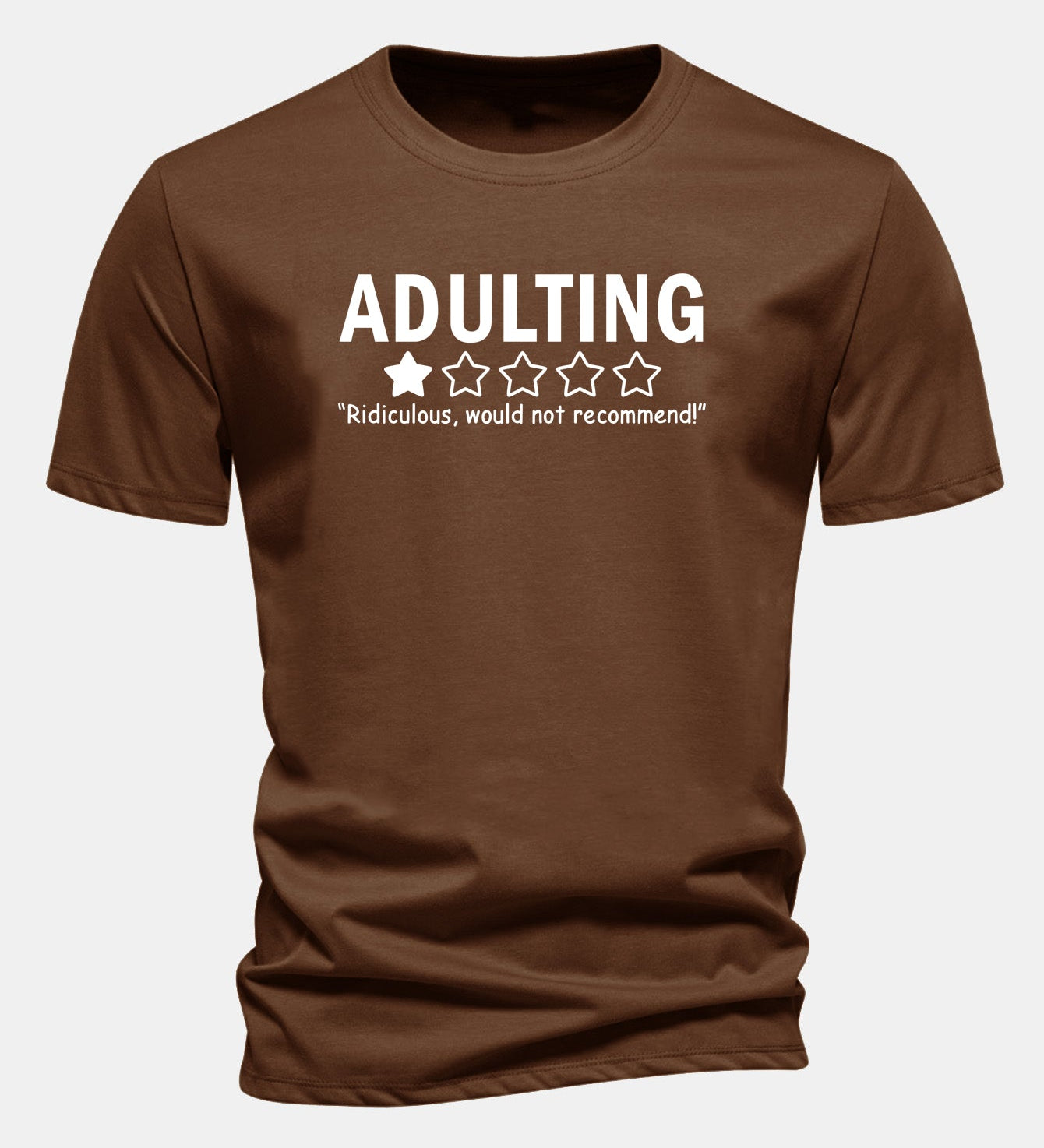 Bavlnené tričko s potlačou "Adulting", klasický strih