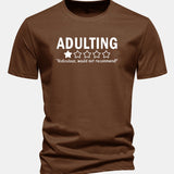 Bavlnené tričko s potlačou "Adulting", klasický strih