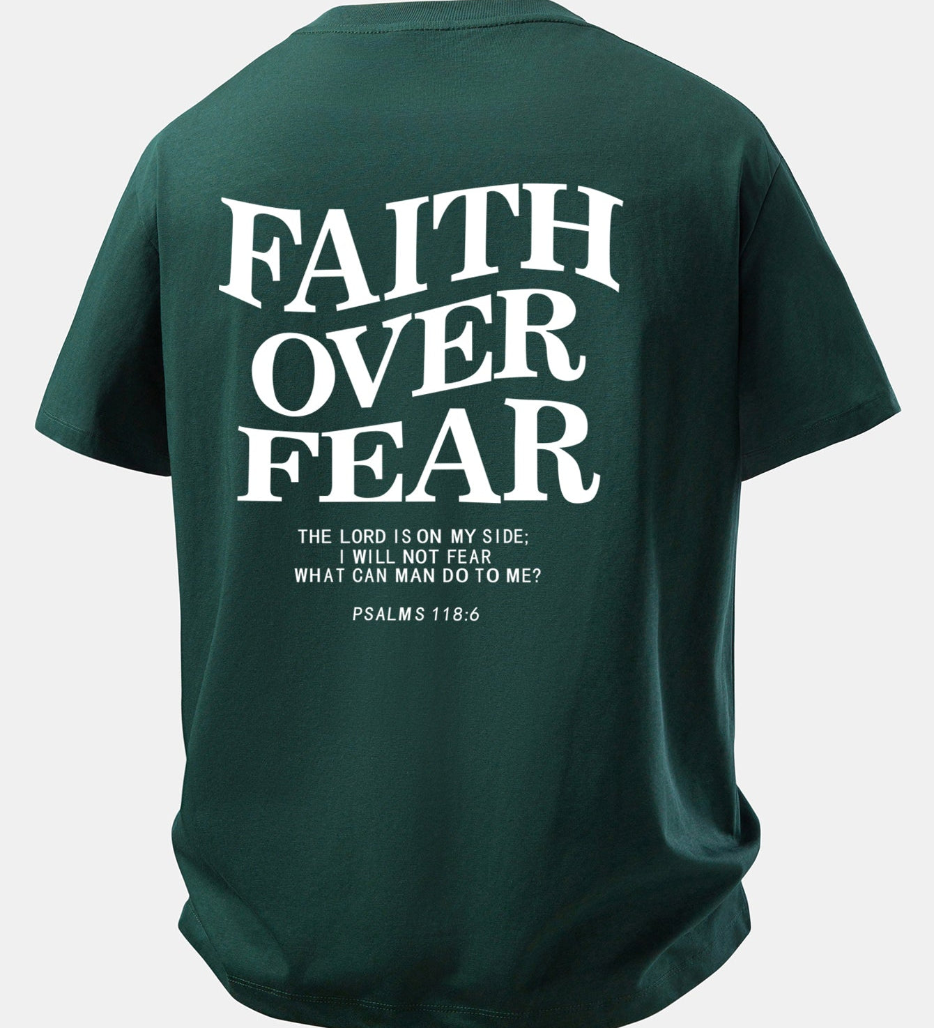 Tričko z bavlny s potlačou Faith Over Fear a voľným strihom