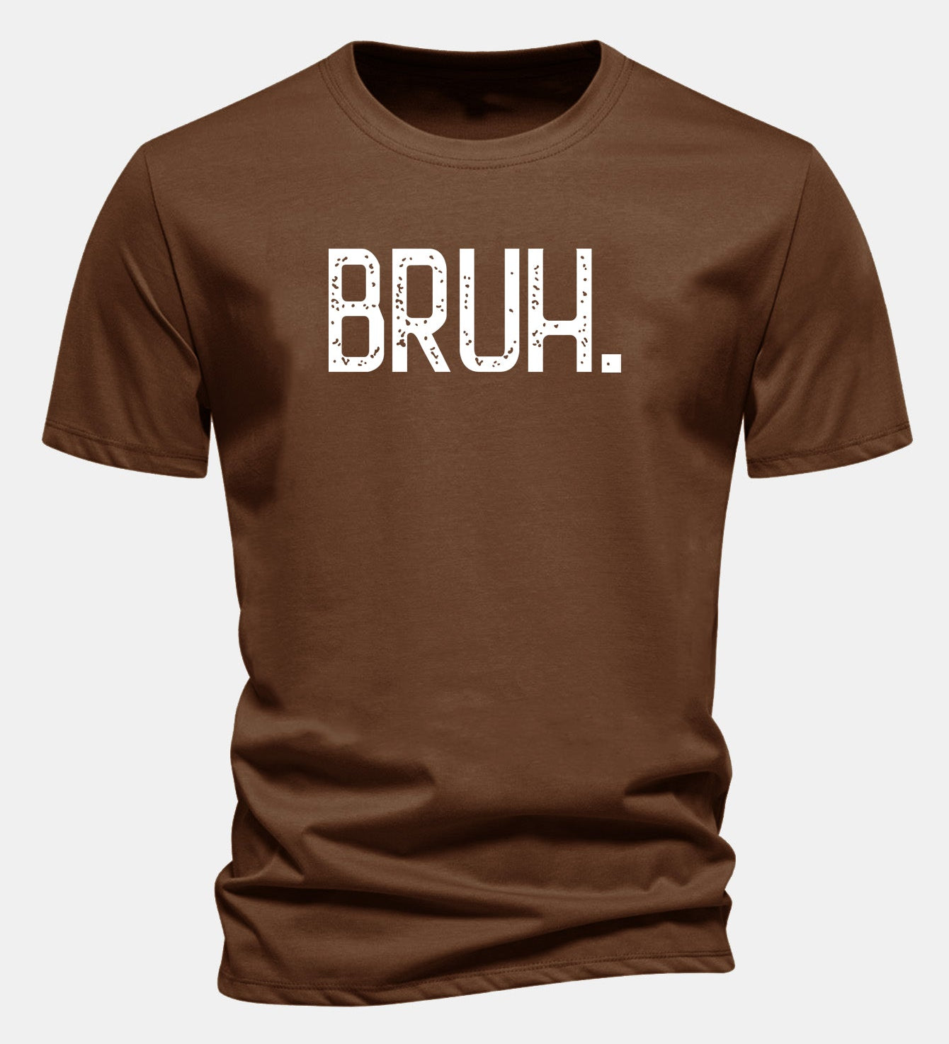 Bavlnené tričko s klasickým strihom a potlačou „Bruh“