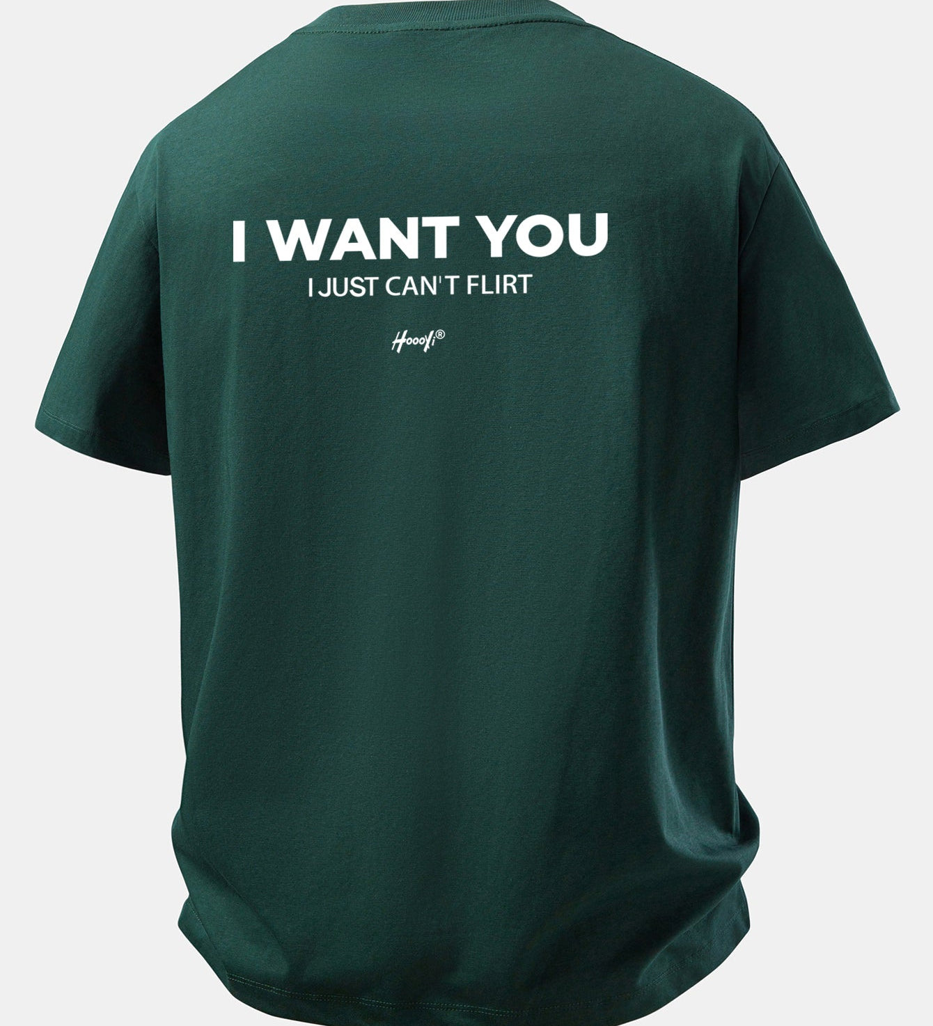 Tričko z bavlny s vtipnou potlačou na chrbte "Relax Fit I Want You But I Can't Flirt"