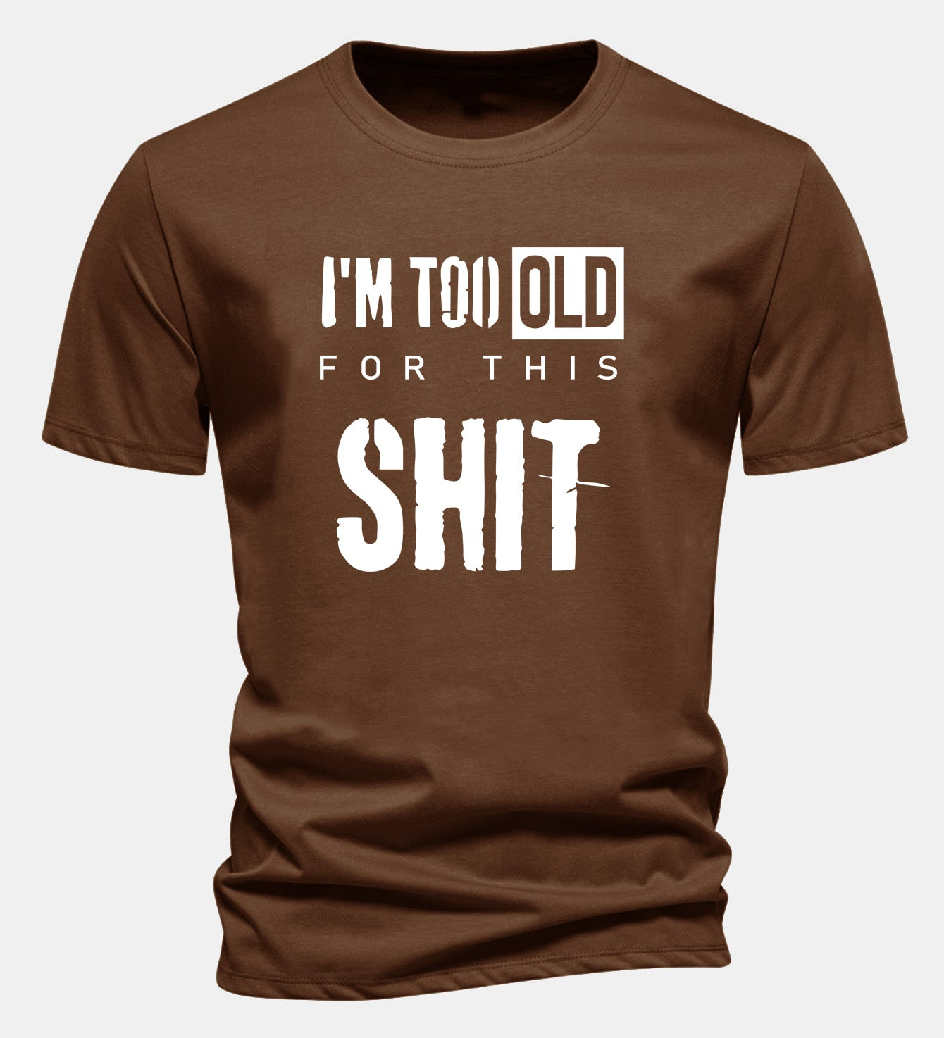Tričko z bavlny s klasickým strihom a potlačou „I'm Too Old For This Shit“