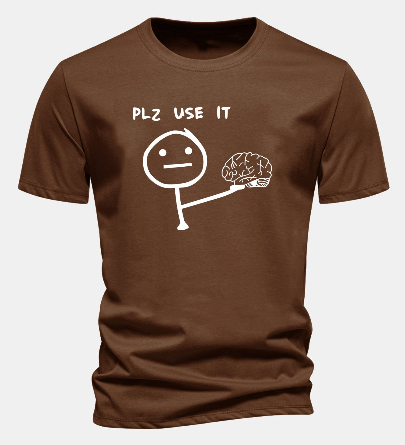 Bavlnené tričko s klasickým strihom a potlačou „Please Use It Brain“