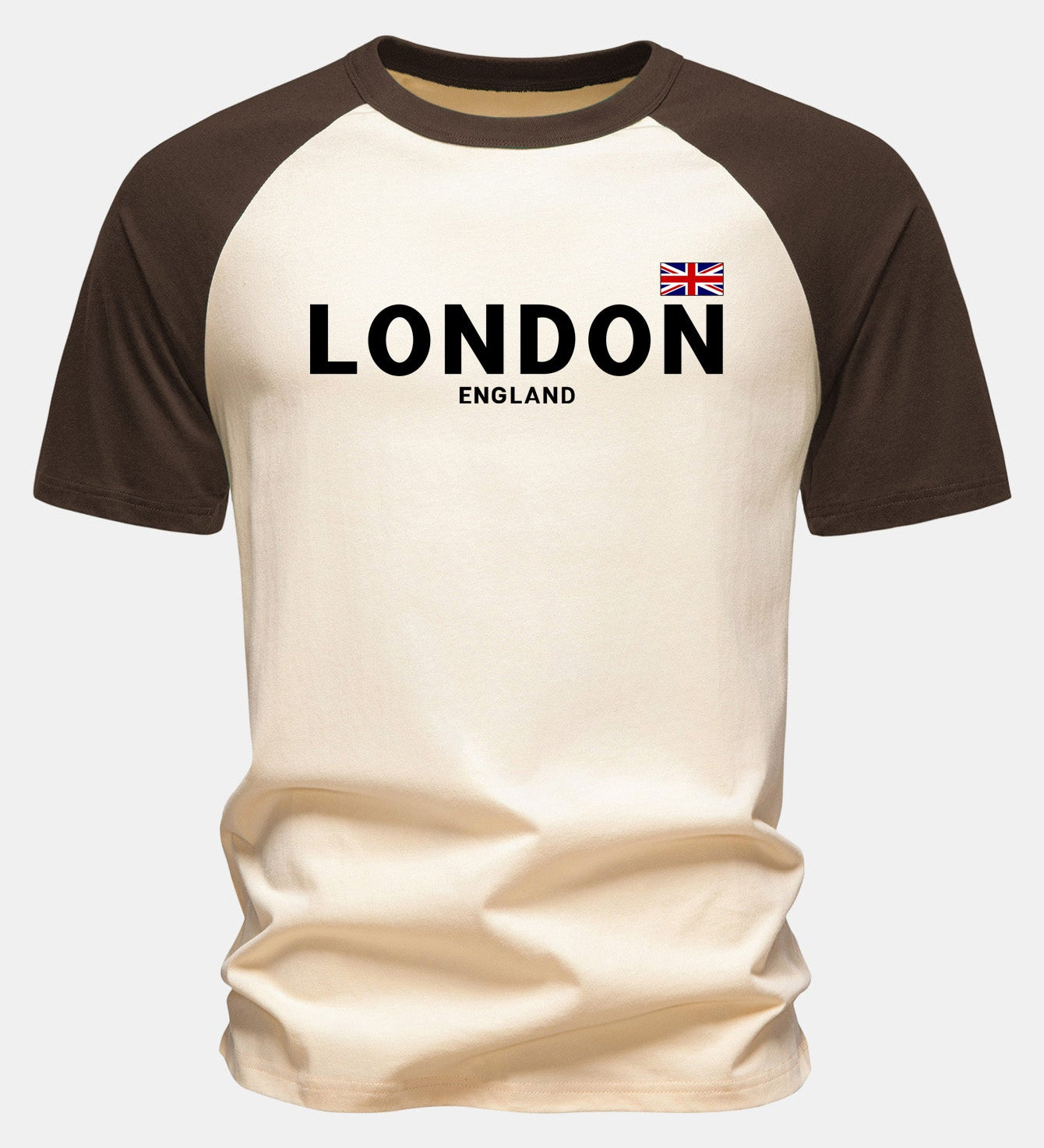 T-shirt z bavlny s potlačou «England London» s raglánovými rukávmi