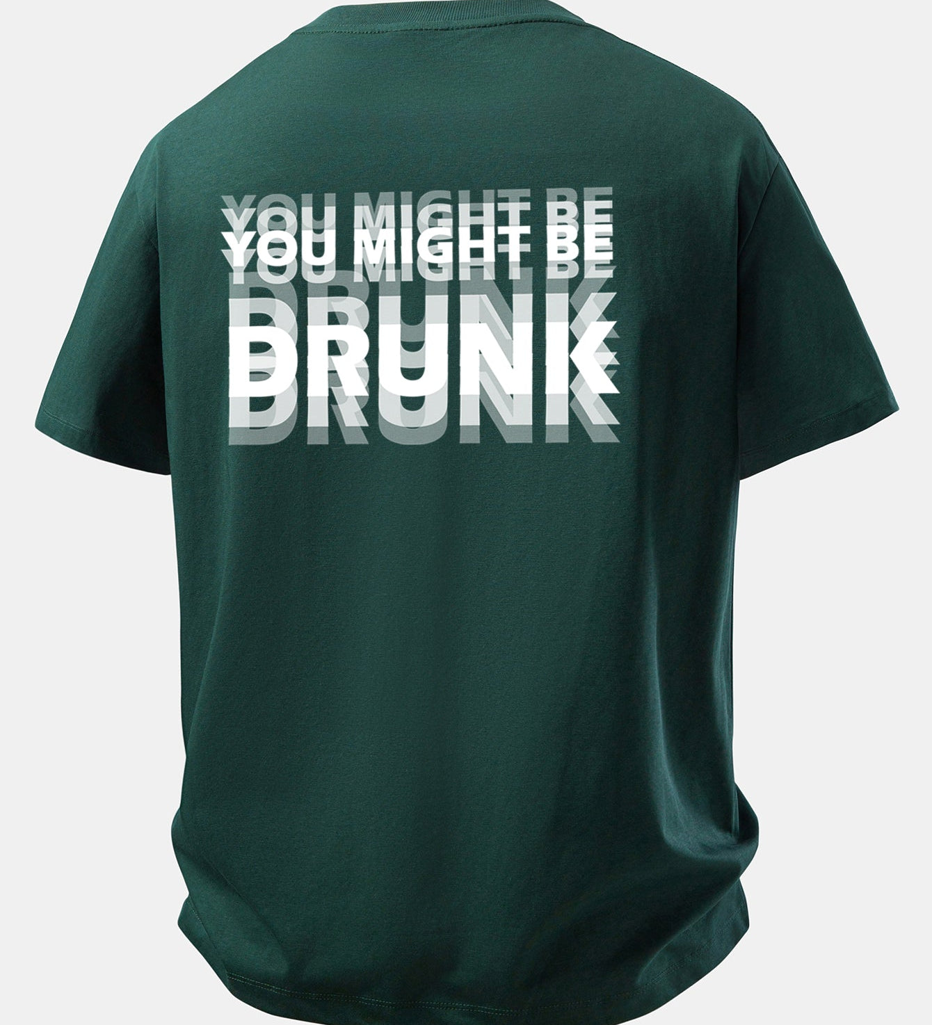 Tričko z bavlny s voľným strihom a potlačou na chrbte „You Might Be Drunk“